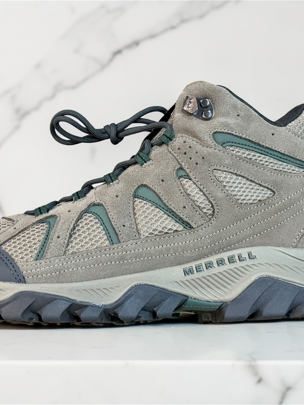 Merrell Oakcreek Mid Waterproof Hiking Boots Boulder Grey J035921 Men's Size 14